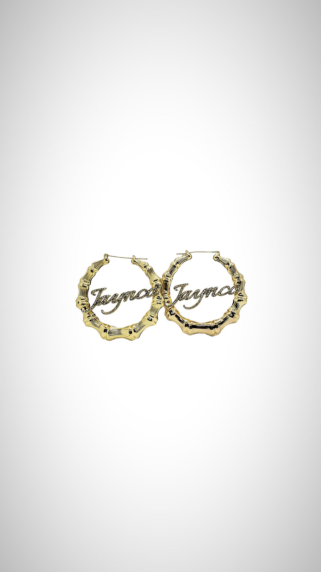 Bling Bamboo Name Earrings