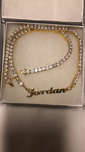 Load image into Gallery viewer, Tennis Chain Name Plate Necklace
